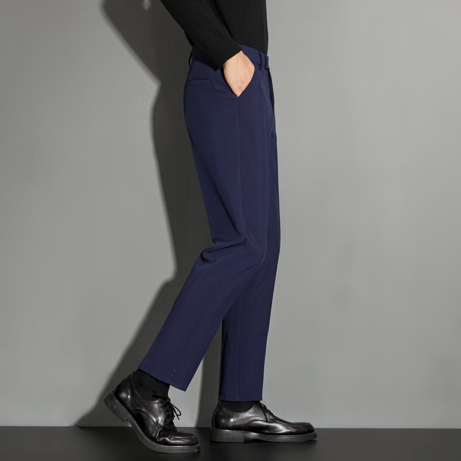 Spring Draping Effect Straight All - matching Ankle - length Suit Pants - Elora Moda