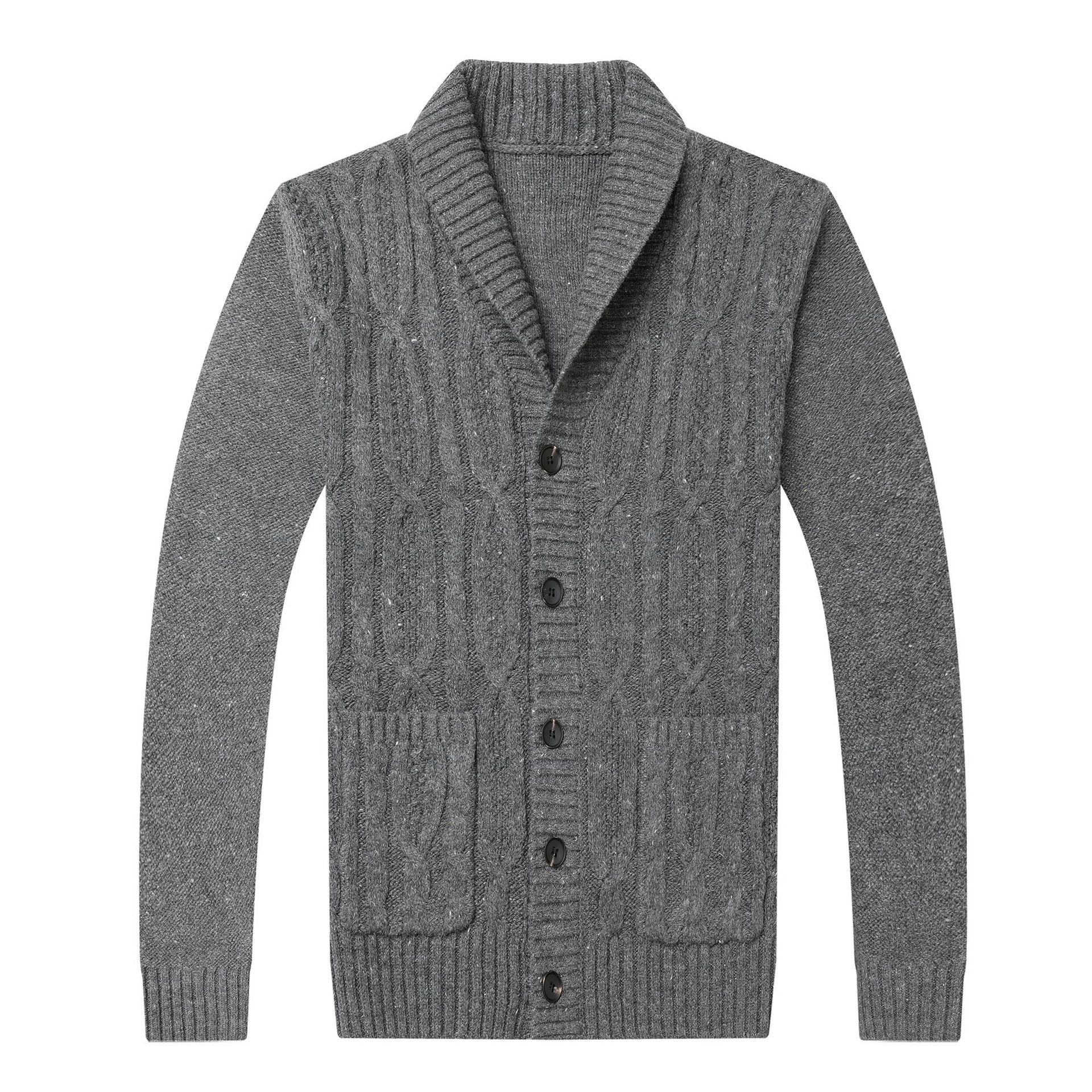 Men's Cardigan Knitted Jacquard Autumn And Winter - Elora Moda