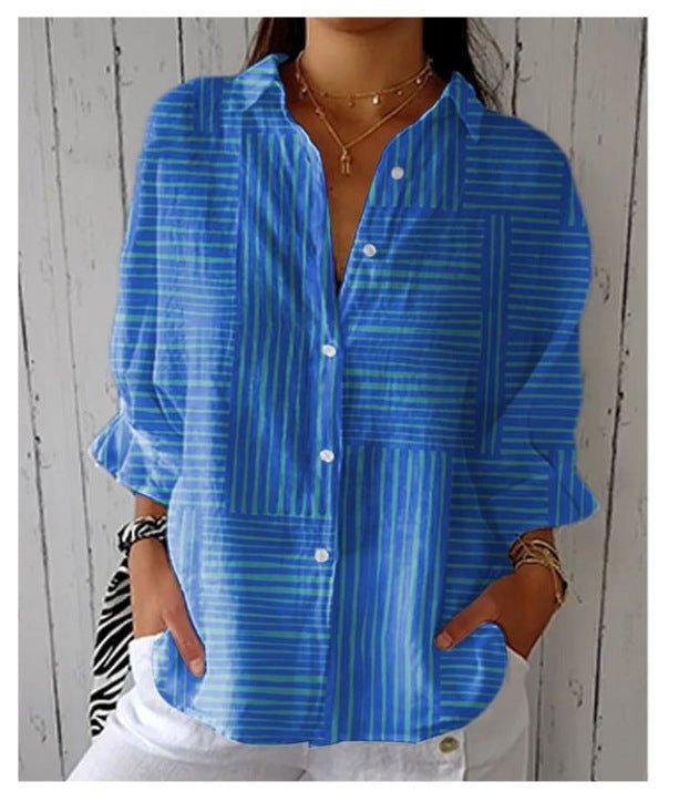 Women's European & American Fashionable Floral Pattern Shirt - Elora Moda