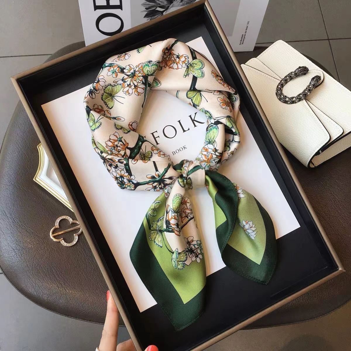 Women's High - end Thin Square Scarf - Elora Moda