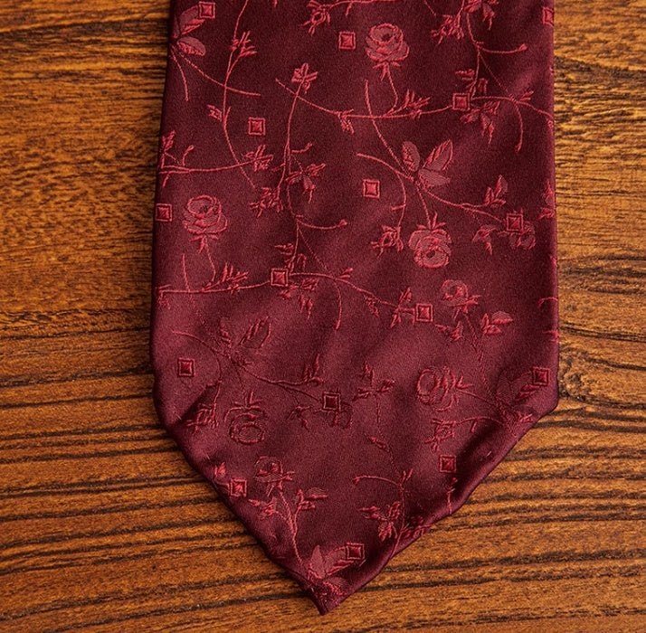 Three - fold Roll Wool Lining Handmade Tie Silk Jacquard Businese Suit Accessories - Elora Moda
