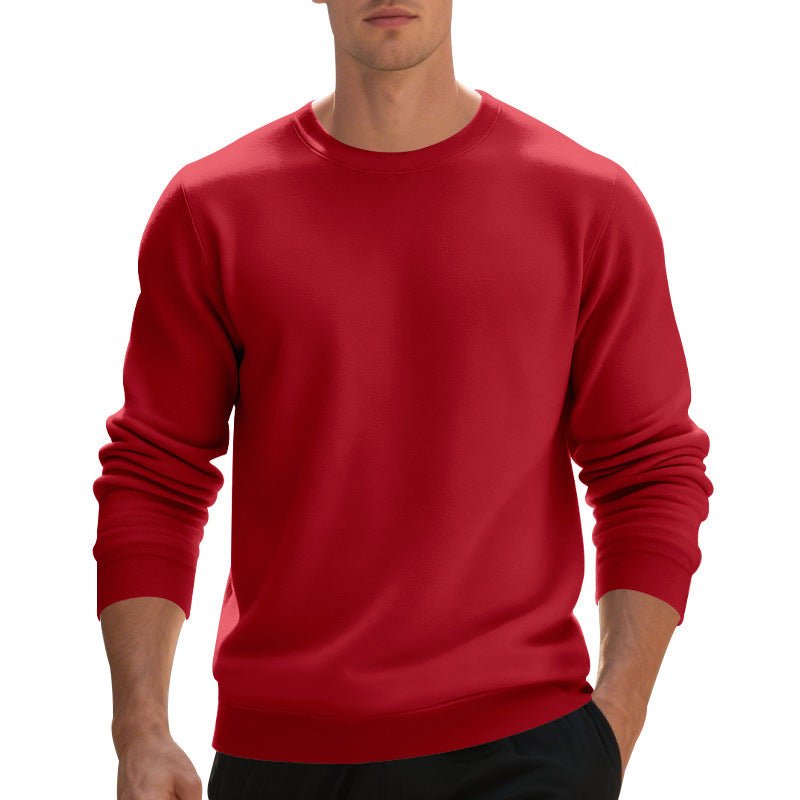 Fleece - lined Crew Neck Sweater Male Loose Casual Top - Elora Moda
