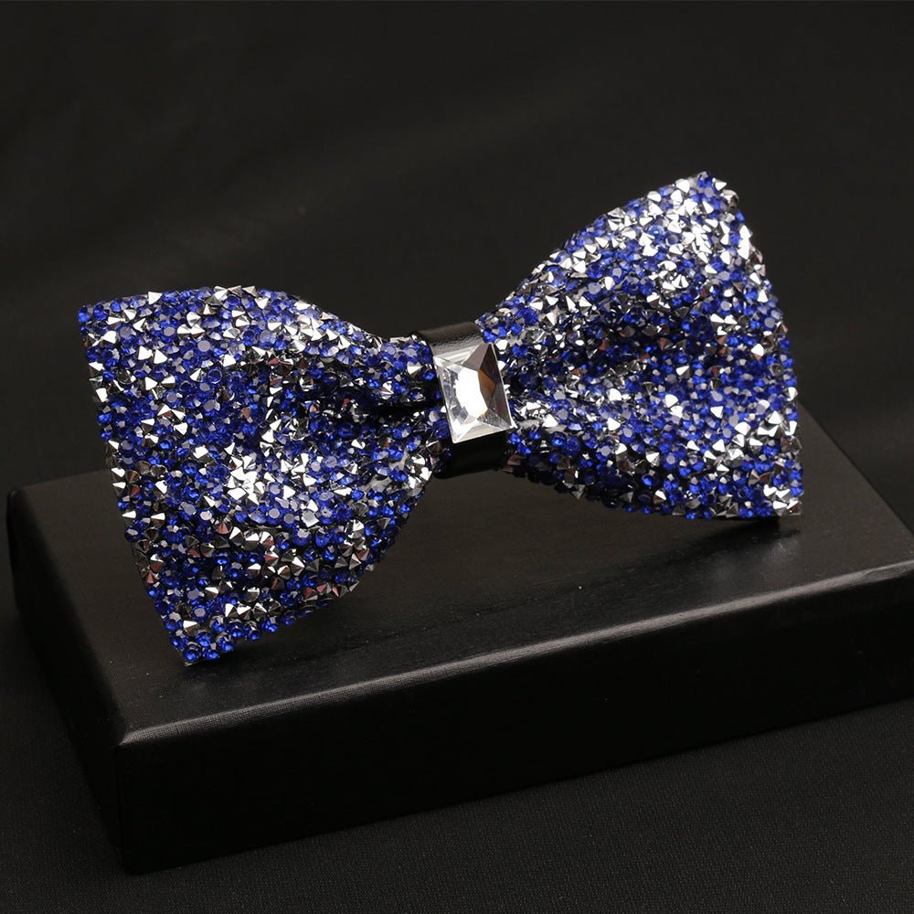 Fashionable Men's Shiny Diamond Bow Tie - Elora Moda