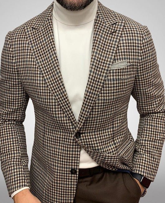 Men's Two - button Large Pocket Suit Jacket - Elora Moda