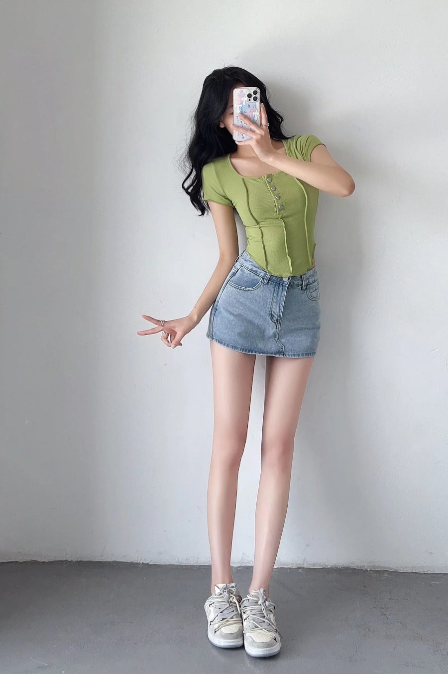 Sheath Ultra Short Denim Skirted Leggings Anti-exposure Underpants Denim European And American