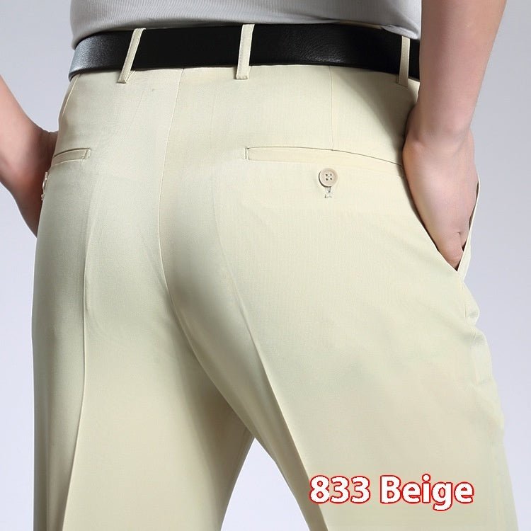 Men's Suit Pants High Waist Loose Business Formal Wear - Elora Moda