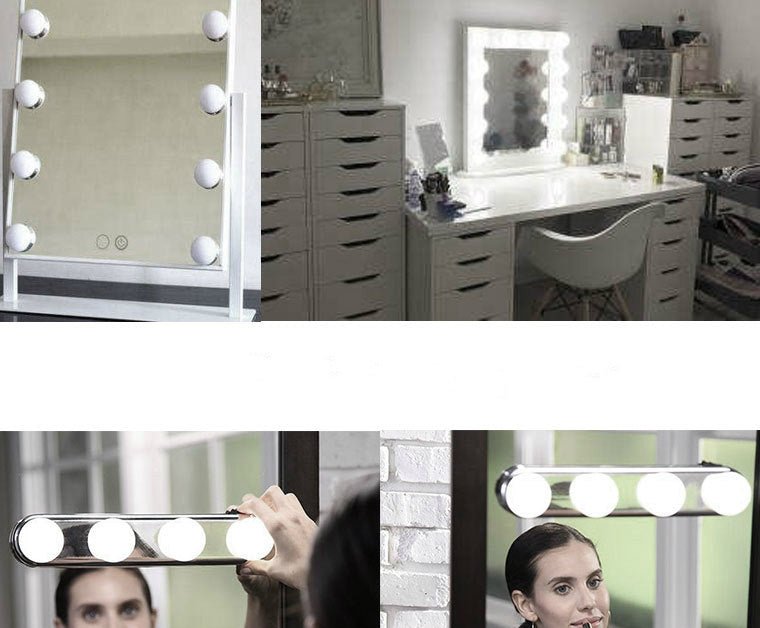 Four bulb mirror headlights Suction cup makeup lamp LED lamp fill light - Elora Moda