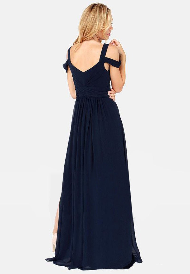 Long Floor Length Elegant Greek Style Pleated Dress - Elora Moda