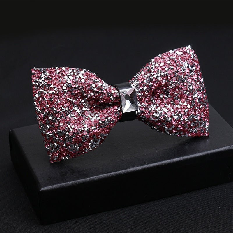 Fashionable Men's Shiny Diamond Bow Tie - Elora Moda