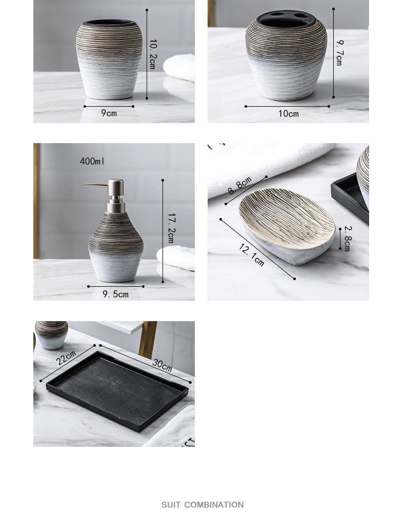 Retro Brushed Bathroom Wash Set - Elora Moda