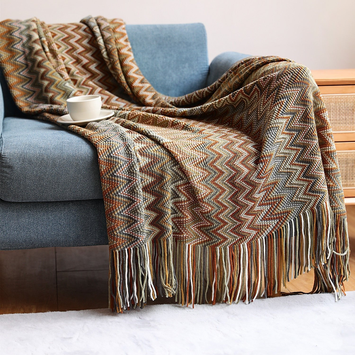 Bohemian Sofa Blanket Cross Border Knitting Blanket Office Nap Blanket Air Conditioning Blanket - Elora Moda
