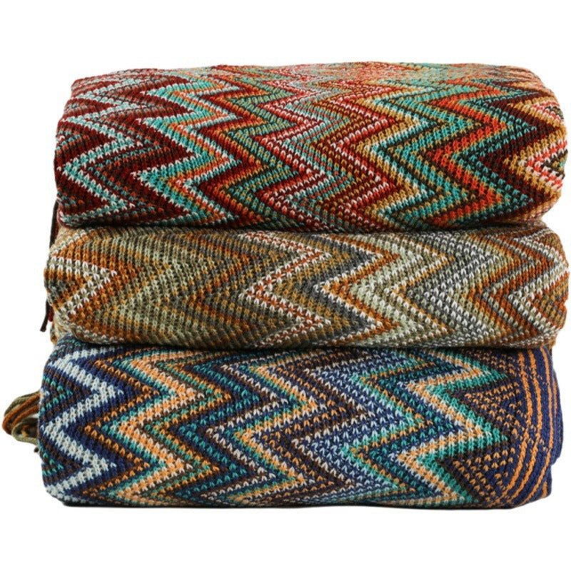 Bohemian Sofa Blanket Cross Border Knitting Blanket Office Nap Blanket Air Conditioning Blanket - Elora Moda