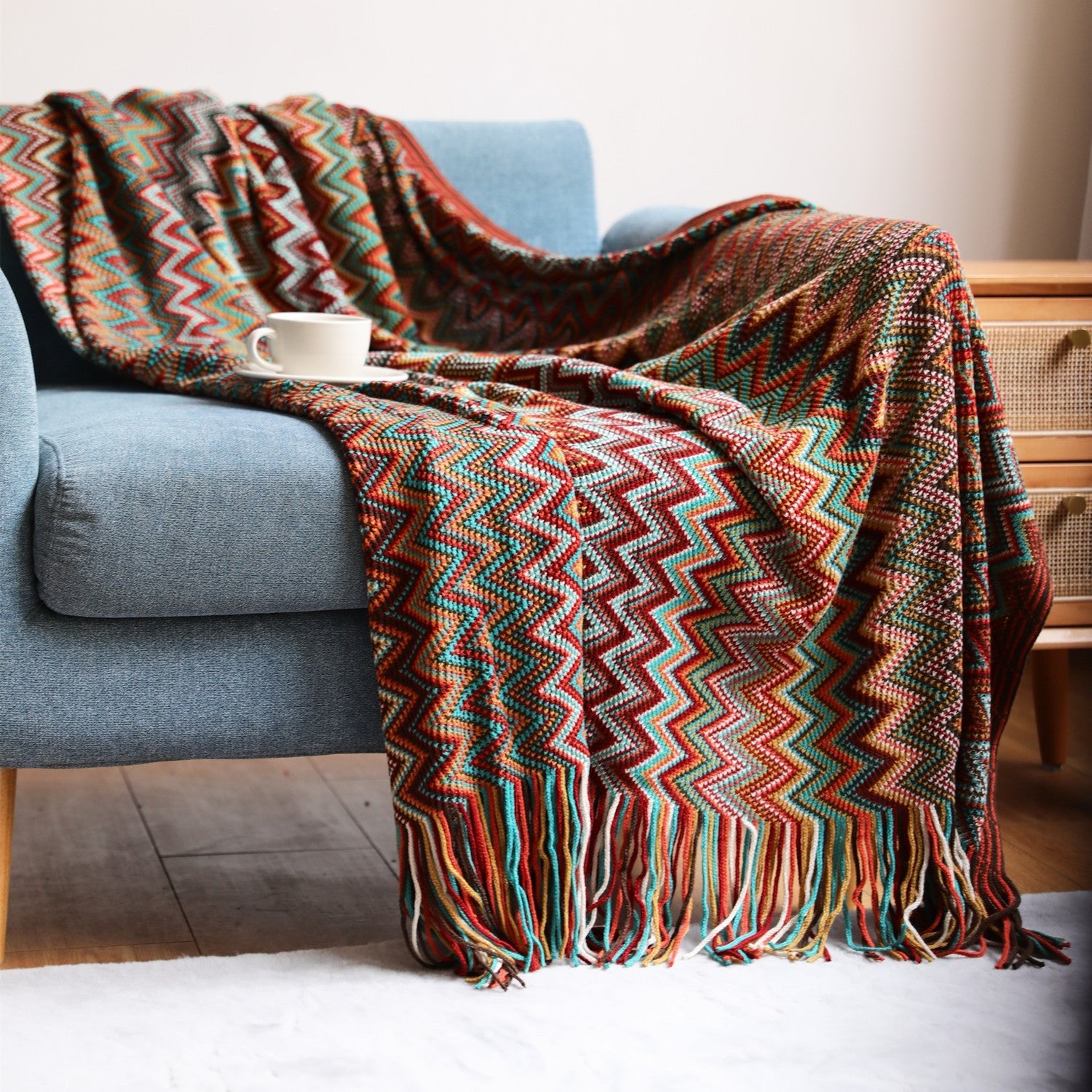 Bohemian Sofa Blanket Cross Border Knitting Blanket Office Nap Blanket Air Conditioning Blanket - Elora Moda