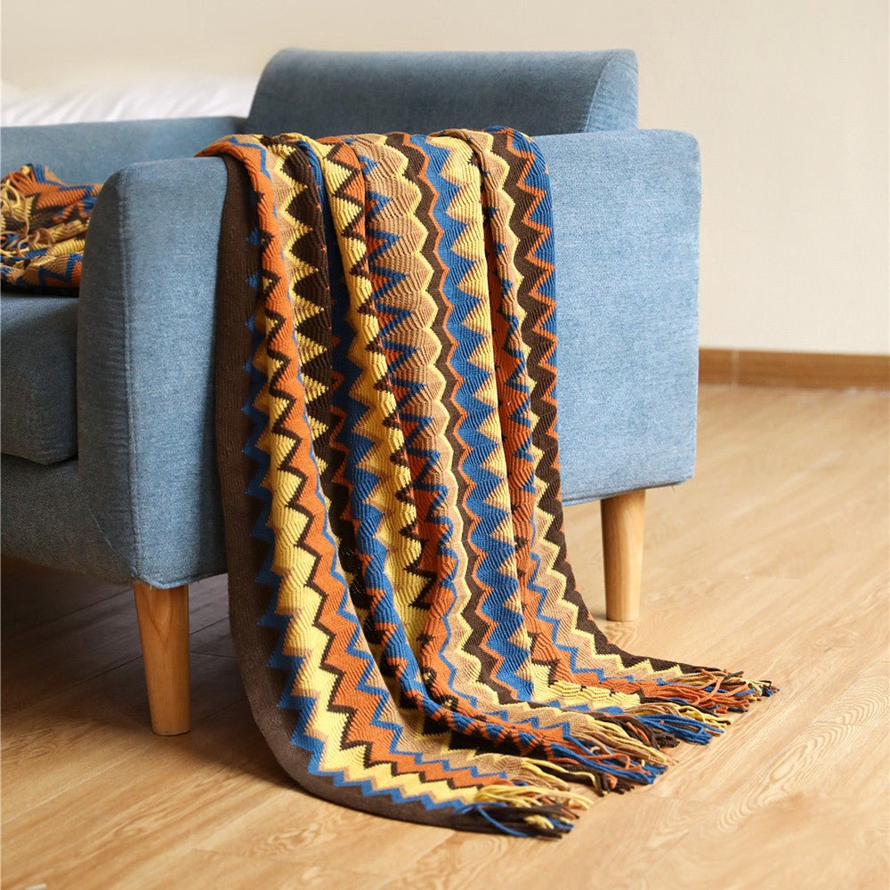 Bohemian Sofa Blanket Cross Border Knitting Blanket Office Nap Blanket Air Conditioning Blanket - Elora Moda