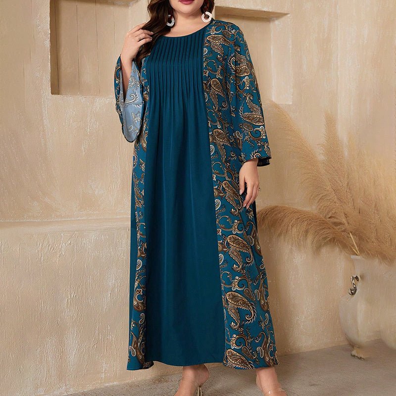 Boho Collection: Women's Dress Plus Size Floral Printed Maxi - Elora Moda