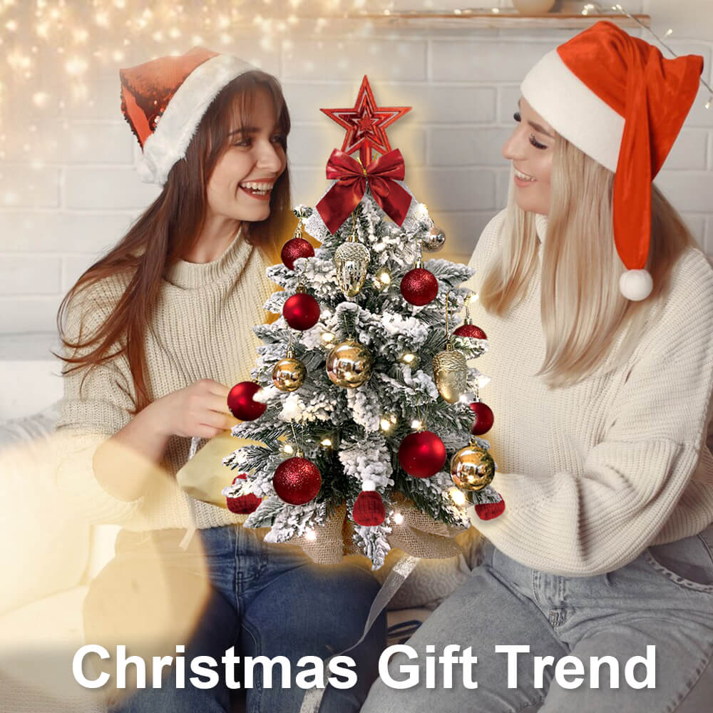 Tabletop Christmas Tree With Light & Ornaments 2 ft - Elora Moda
