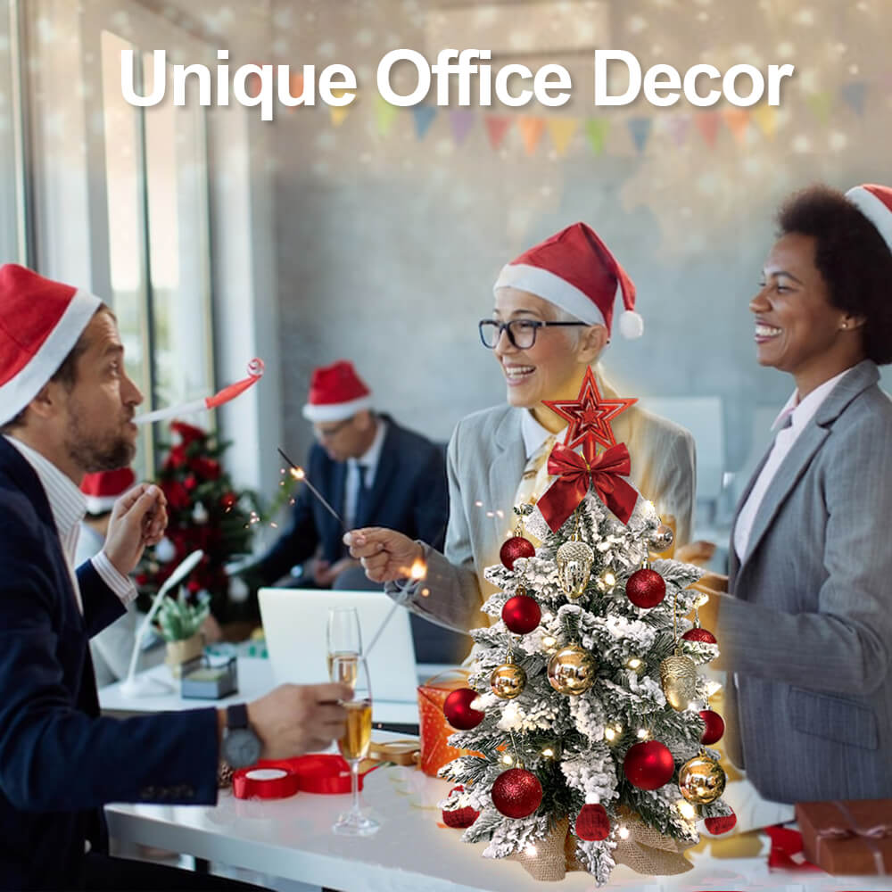 Tabletop Christmas Tree With Light & Ornaments 2 ft - Elora Moda