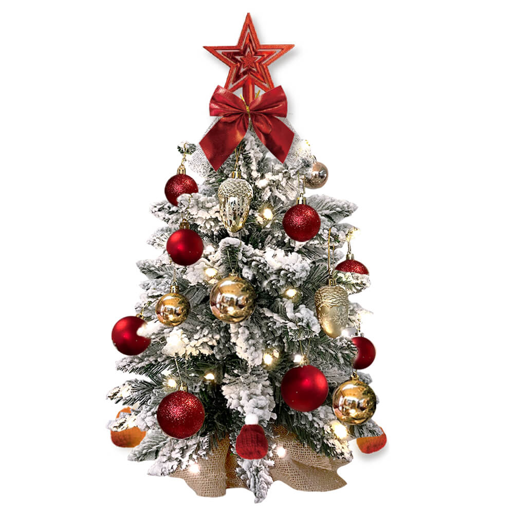 Tabletop Christmas Tree With Light & Ornaments 2 ft - Elora Moda