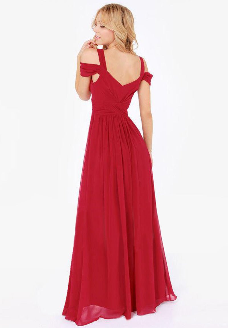Long Floor Length Elegant Greek Style Pleated Dress - Elora Moda