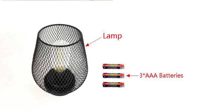 Retro Iron Art Table Lamp Battery Powered Night Light Hollowed Out Birdcage Desk Reading Lamp Bedroom Decor Bedside Table Lamp Home Decor - Elora Moda