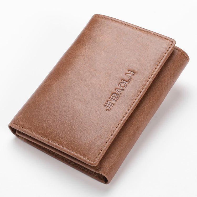 Men Fashion Leather Shield Anti Theft Wallet - Elora Moda