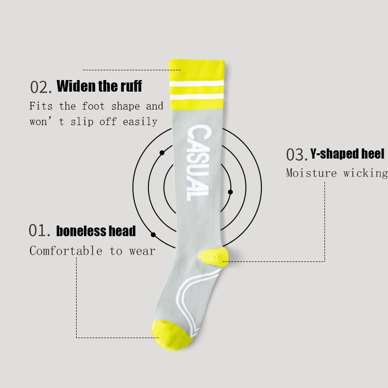 Women Compression Stockings High Long Tube Tide Socks Running Compression Stockings Riding Socks Outdoor Elastic Socks - Elora Moda