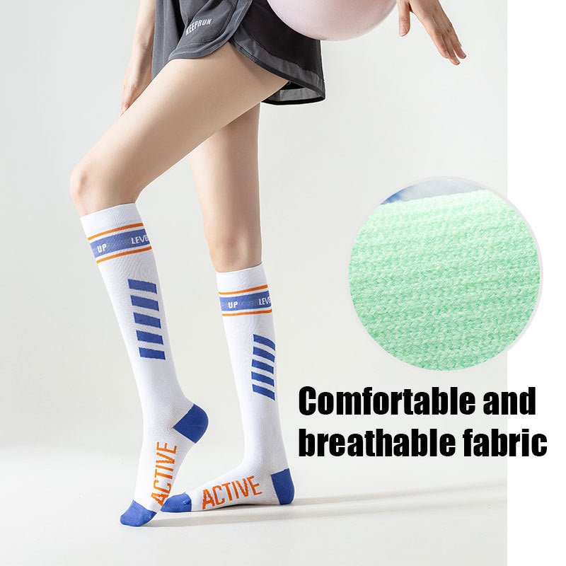 Women Compression Stockings High Long Tube Tide Socks Running Compression Stockings Riding Socks Outdoor Elastic Socks - Elora Moda