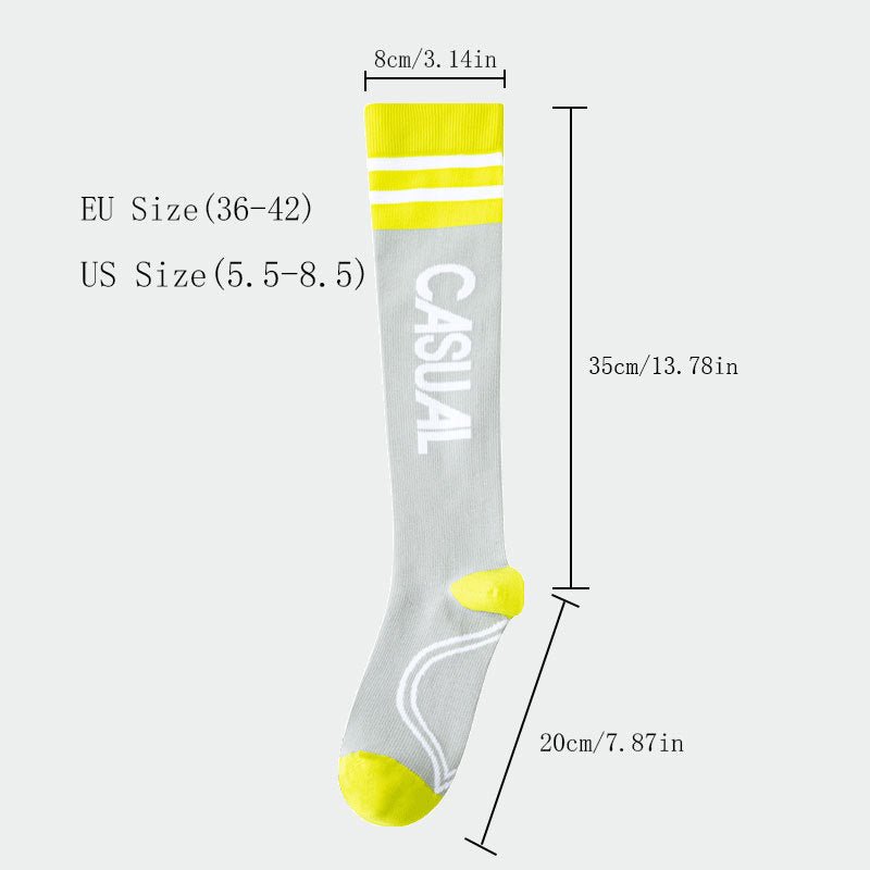 Women Compression Stockings High Long Tube Tide Socks Running Compression Stockings Riding Socks Outdoor Elastic Socks - Elora Moda
