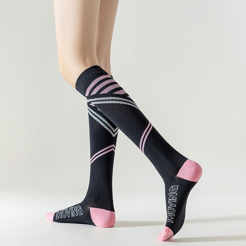 Women Compression Stockings High Long Tube Tide Socks Running Compression Stockings Riding Socks Outdoor Elastic Socks - Elora Moda