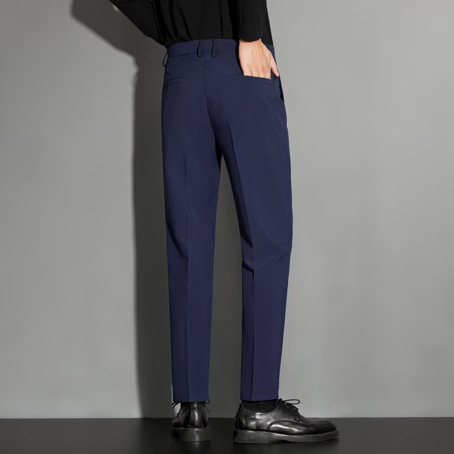 Spring Draping Effect Straight All - matching Ankle - length Suit Pants - Elora Moda