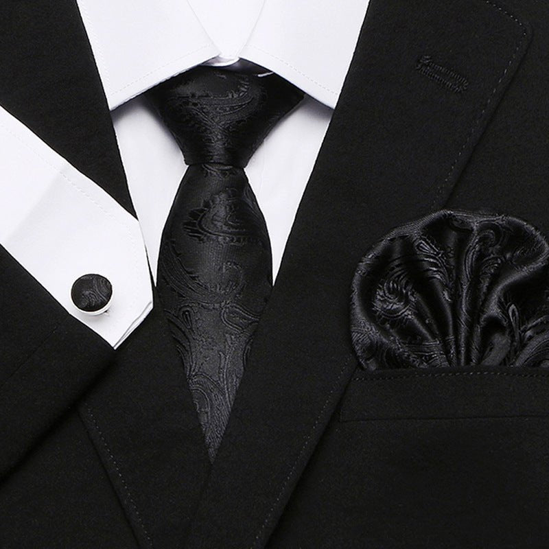 Men's Tie Three - Piece Suit Of New Cashew Flower Series Tie - Elora Moda