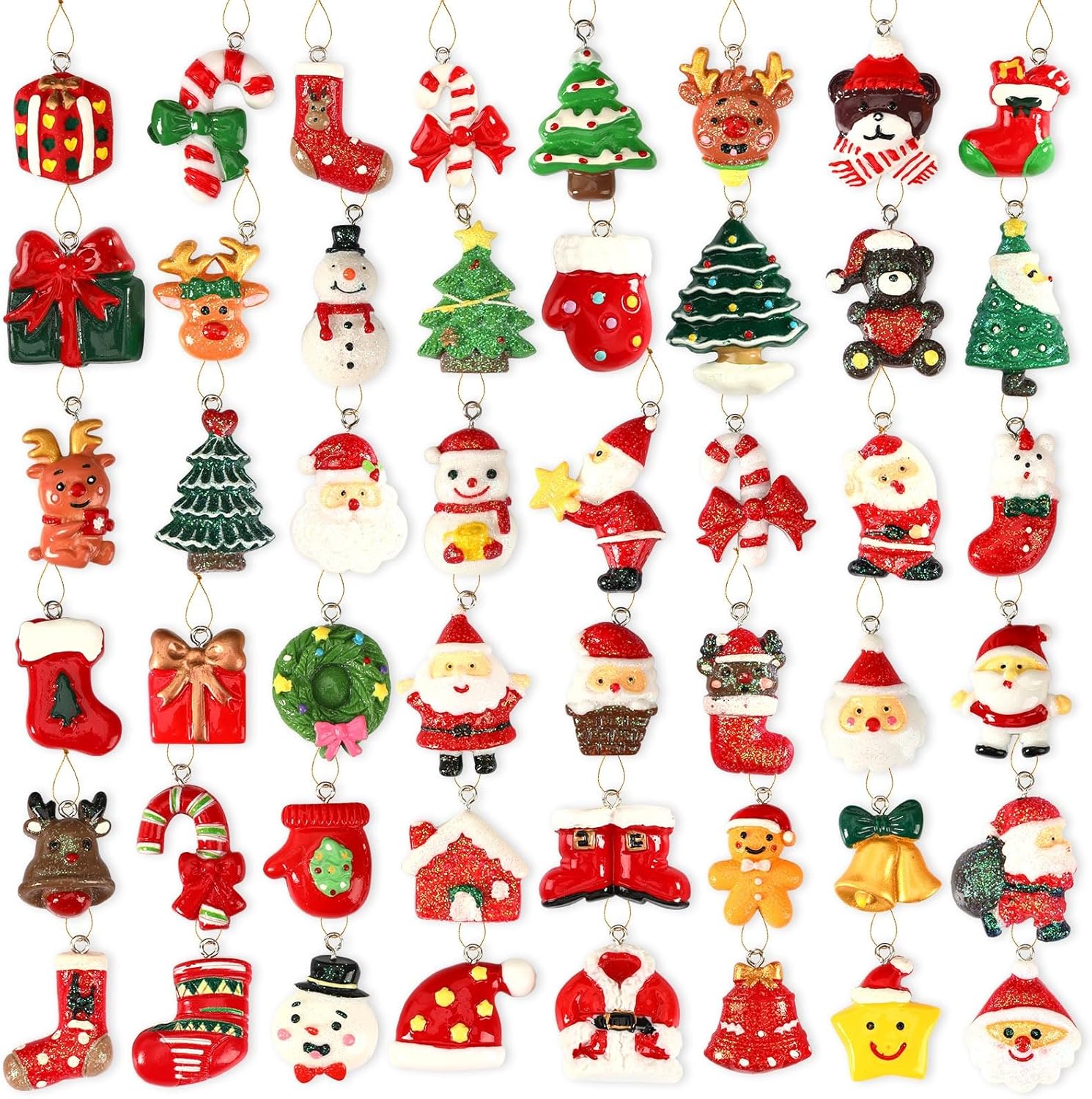 36 - Piece Mini Resin Christmas Ornaments - Elora Moda