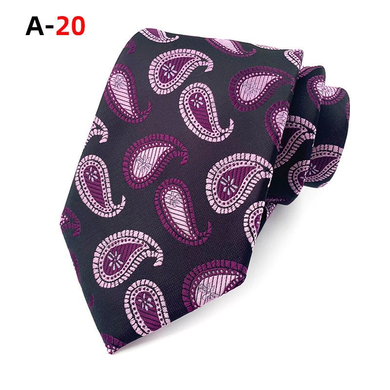 European And American Paisley Polyester Jacquard Men's Tie - Elora Moda