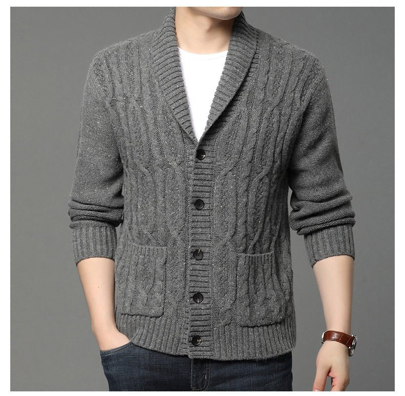 Men's Cardigan Knitted Jacquard Autumn And Winter - Elora Moda