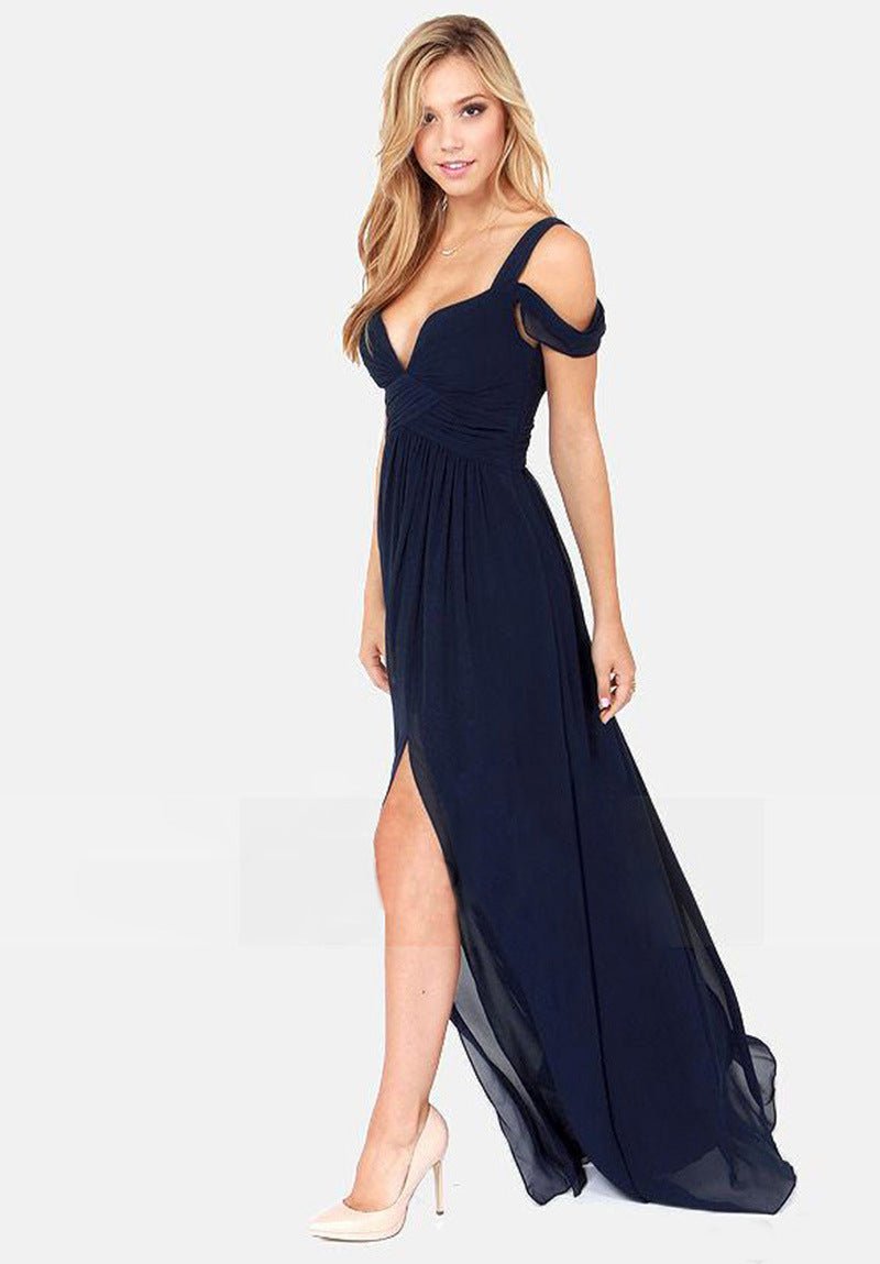 Long Floor Length Elegant Greek Style Pleated Dress - Elora Moda