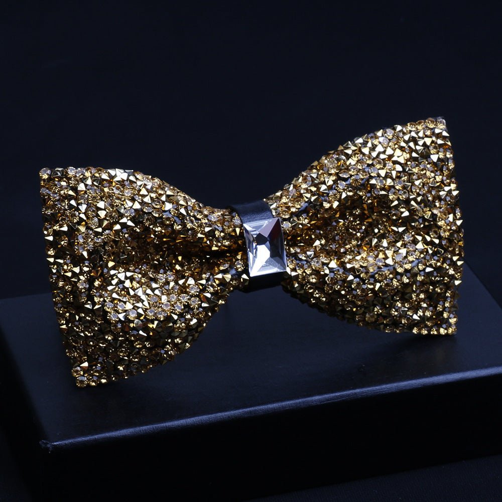 Fashionable Men's Shiny Diamond Bow Tie - Elora Moda