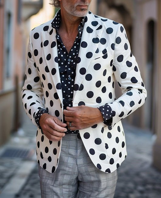 Men's Two - button Large Pocket Suit Jacket - Elora Moda