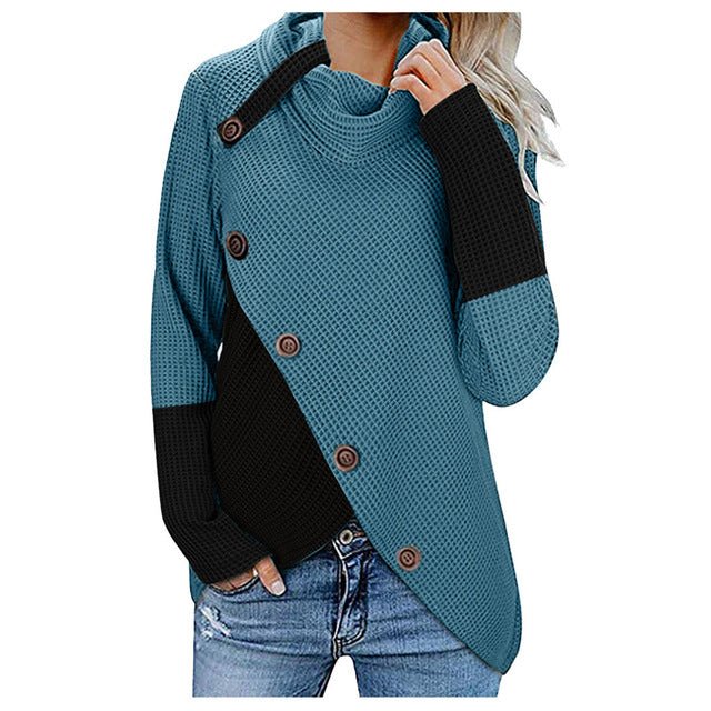 Ladies winter sweater button long sleeve - Elora Moda