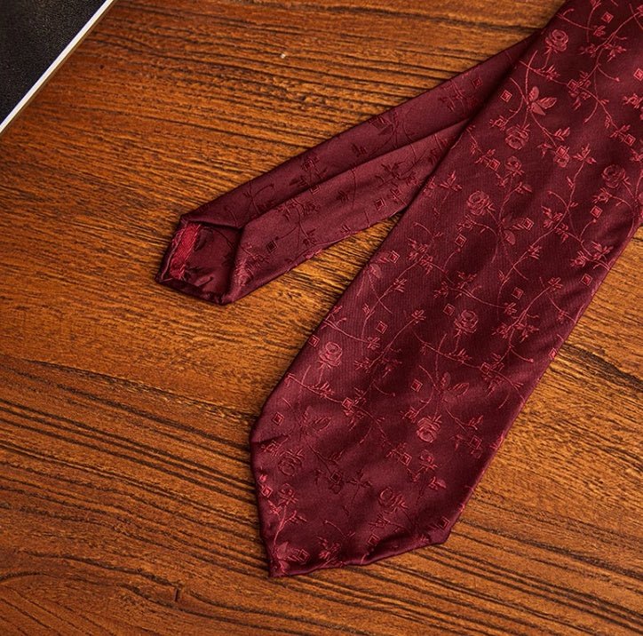 Three - fold Roll Wool Lining Handmade Tie Silk Jacquard Businese Suit Accessories - Elora Moda