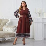 Boho Collection: Women's Dress Plus Size Elegant High Waist - Elora Moda