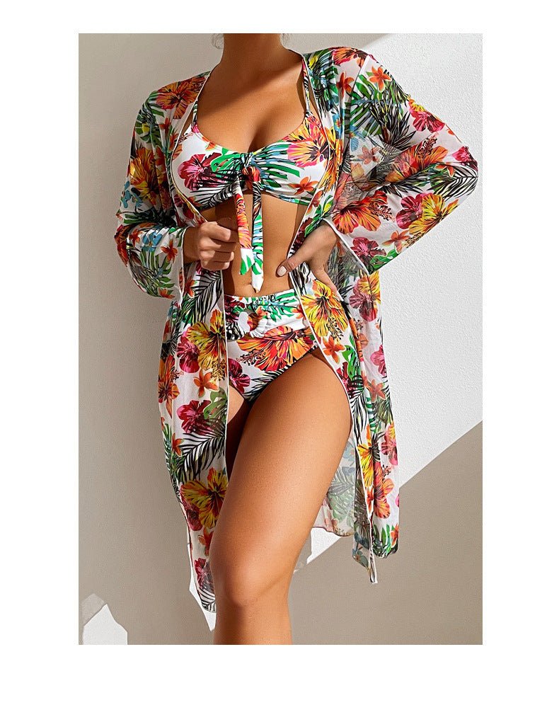 Women's Long Blouse Split Bikini Plus Size Suit - Elora Moda
