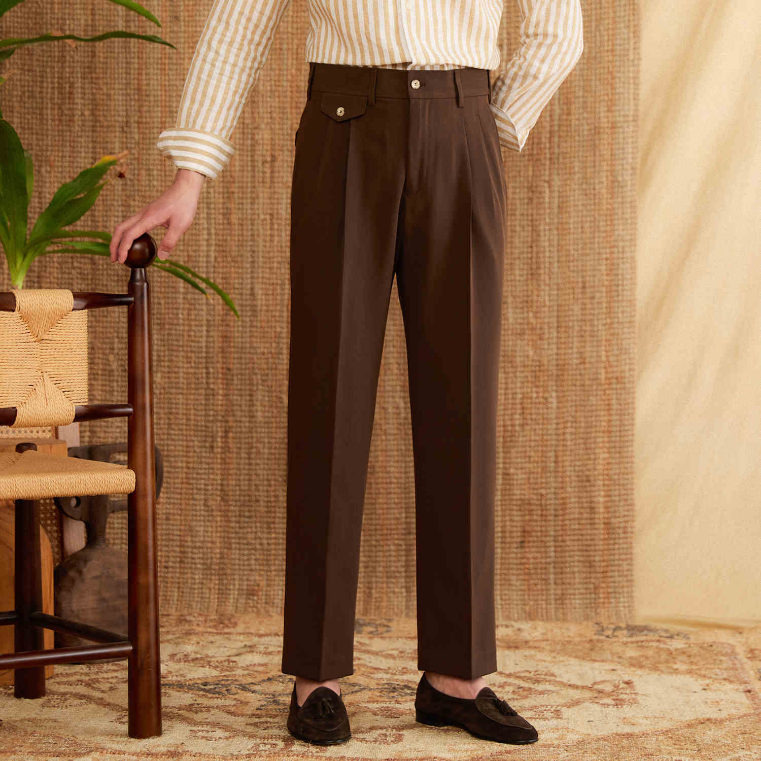 Breathable Business Casual Long Pants Men - Elora Moda