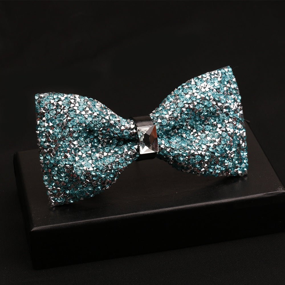 Fashionable Men's Shiny Diamond Bow Tie - Elora Moda