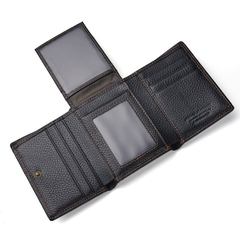 Men Fashion Leather Shield Anti Theft Wallet - Elora Moda