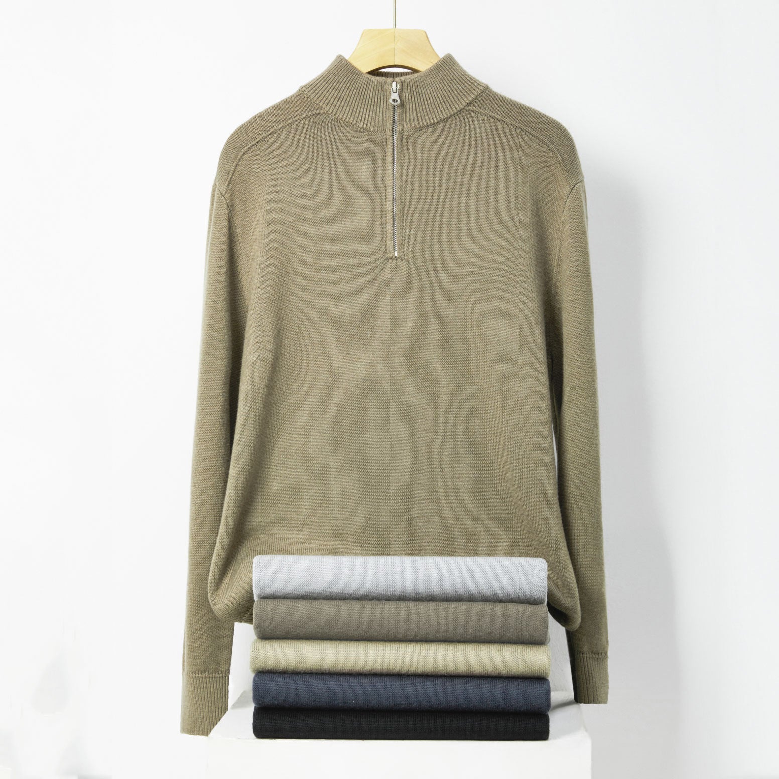 Men's Sweater Thickened Wool Base - Elora Moda