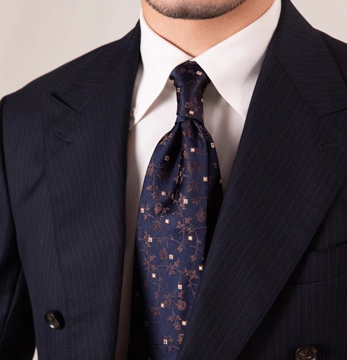Three - fold Roll Wool Lining Handmade Tie Silk Jacquard Businese Suit Accessories - Elora Moda