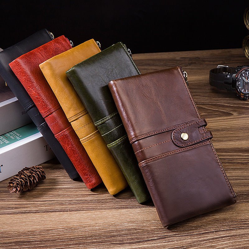 Really Multi - card Leather Men's Wallet Business Casual Long - Elora Moda