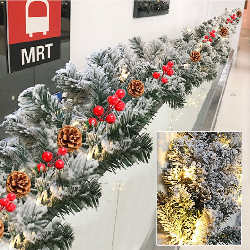 Christmas Garland Flocking Snow Life - like - Elora Moda