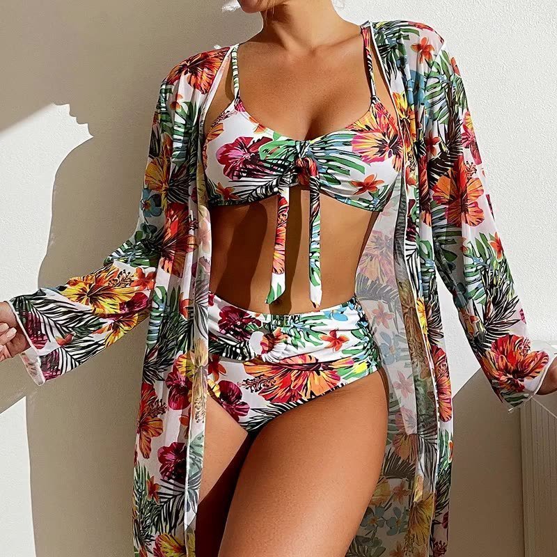 Women's Long Blouse Split Bikini Plus Size Suit - Elora Moda