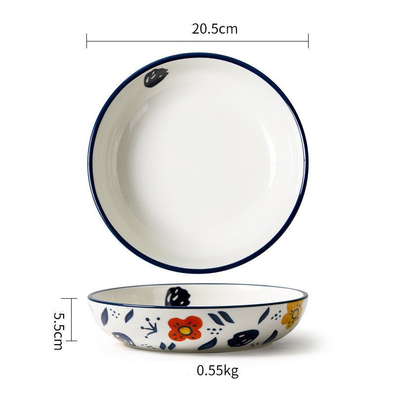 Ceramic Tableware Pastoral Style Home Plate Dinner Plate - Elora Moda